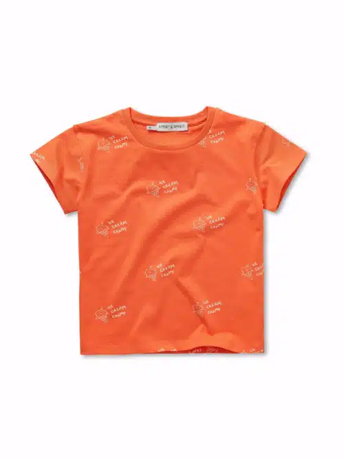 T-shirt ice cream print orange Orange sprint primary