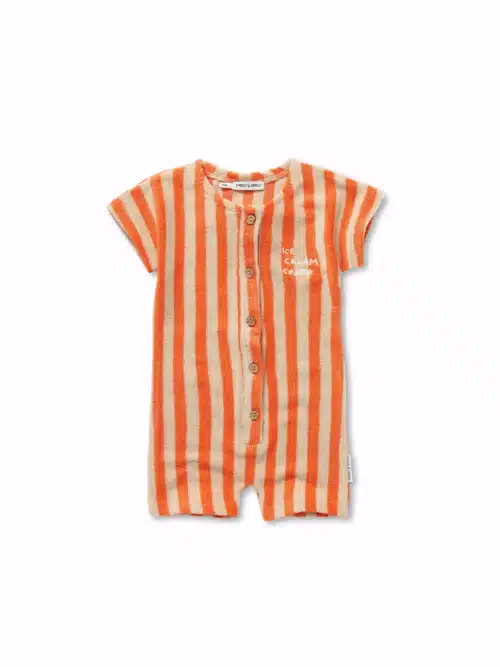 Terry onesie stripes Sesame primary