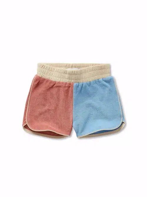 Terry sport shorts colourblock Rose dawn primary