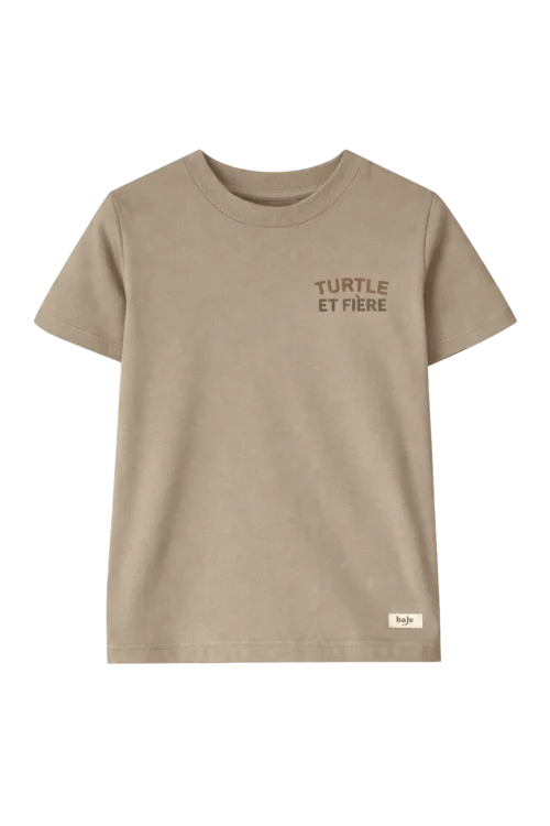 Taupe_kinder_T-shirt_met_tekst