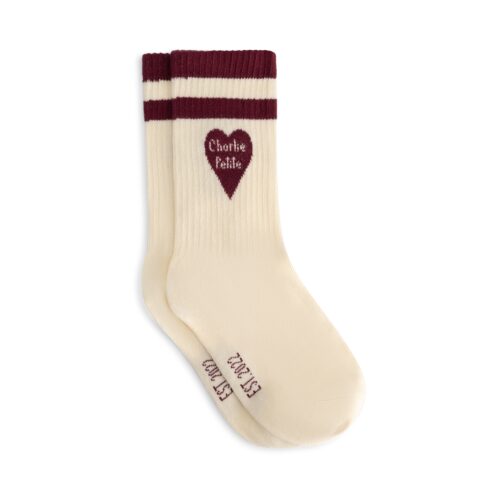 Soy Socks Ecru Bordeaux